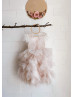 Lace Tulle Ruffled Sheer Back Flower Girl Dress